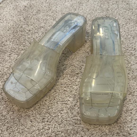 Gucci transparent rubber mules with block heel - Picture 1 of 3